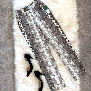 Snake Print XS Pants NWT